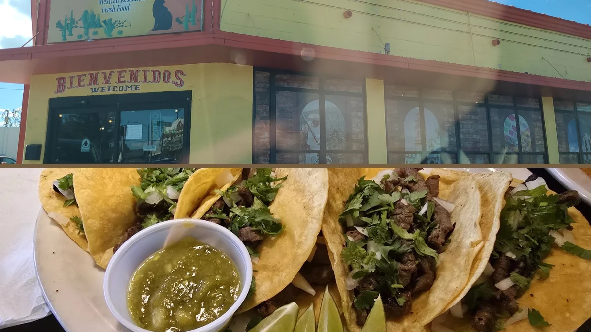 Colorful Mexican dishes on a restaurant table.