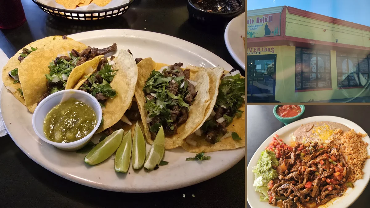 Colorful Mexican dishes on a restaurant table.